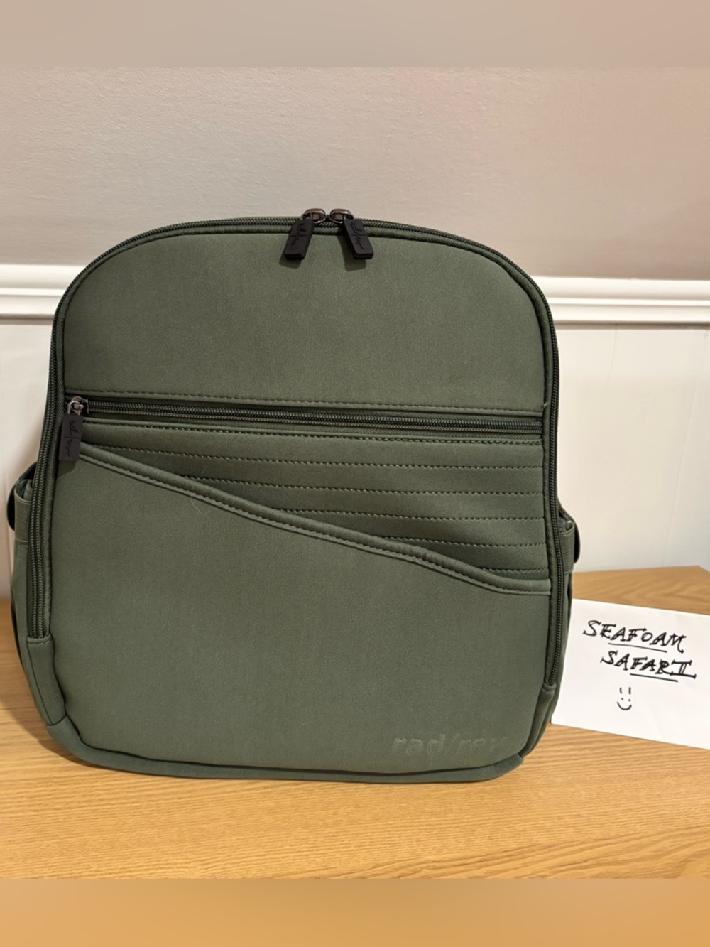 NWOT Rad Rev The 1 Full Size Green Neoprene Backpack